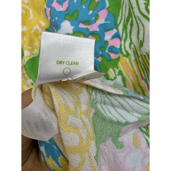 Lilly Pulitzer Women's XS Rayon Pastel Floral Flamingo Sleeveless Shift Dress - Picture 8 of 8
